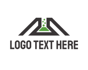 logo text here with beaker icon